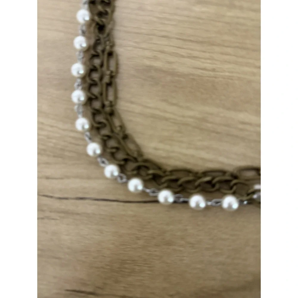 Chain Belt One Size‎ Gold Faux Pearl Dress Fashion Waist Beaded Metal 67